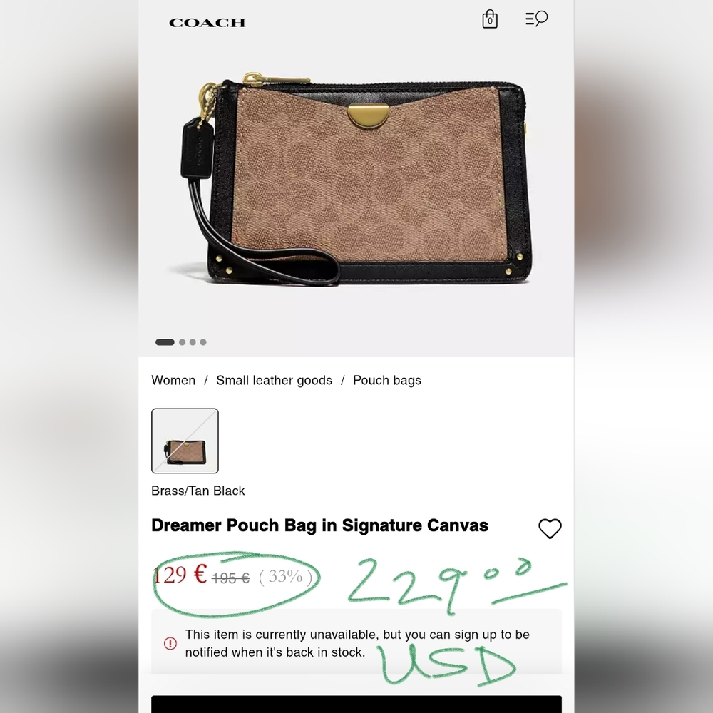 Coach Dreamer Signature Canvas Black & Brown Clutch Wristlet 73958 COA Included - Picture 17 of 17
